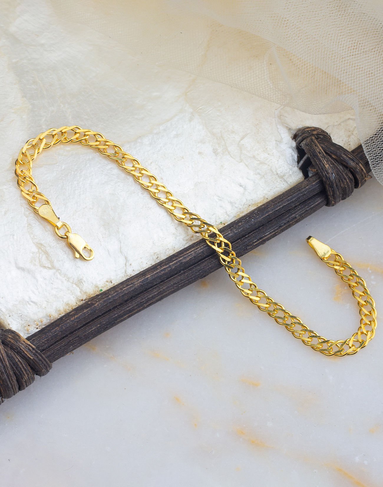 925 Ayar İçiçe Zincir Hallow Model Gümüş Bileklik