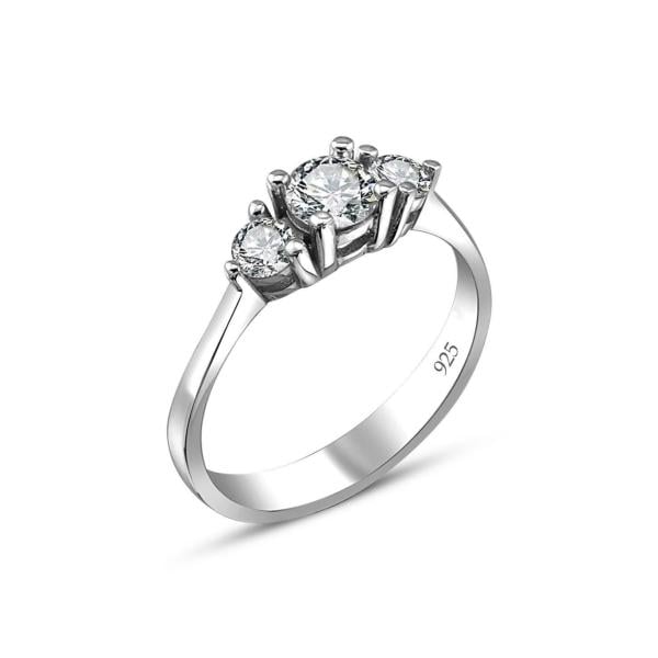 Swarovski Taşlı Tria Gümüş Yüzük