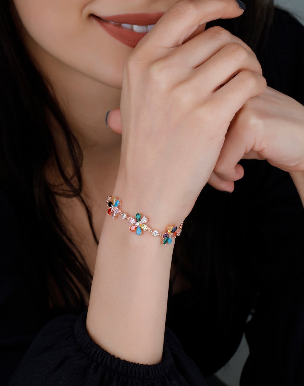 925 Ayar Gümüş Bahar Çiçekleri Bileklik