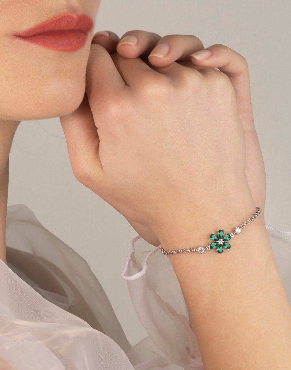 925 Ayar Gümüş Bahar Çiçeği Bileklik