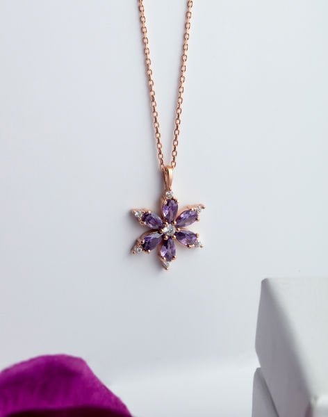 Gümüş Nergis Çiçeği Kolye