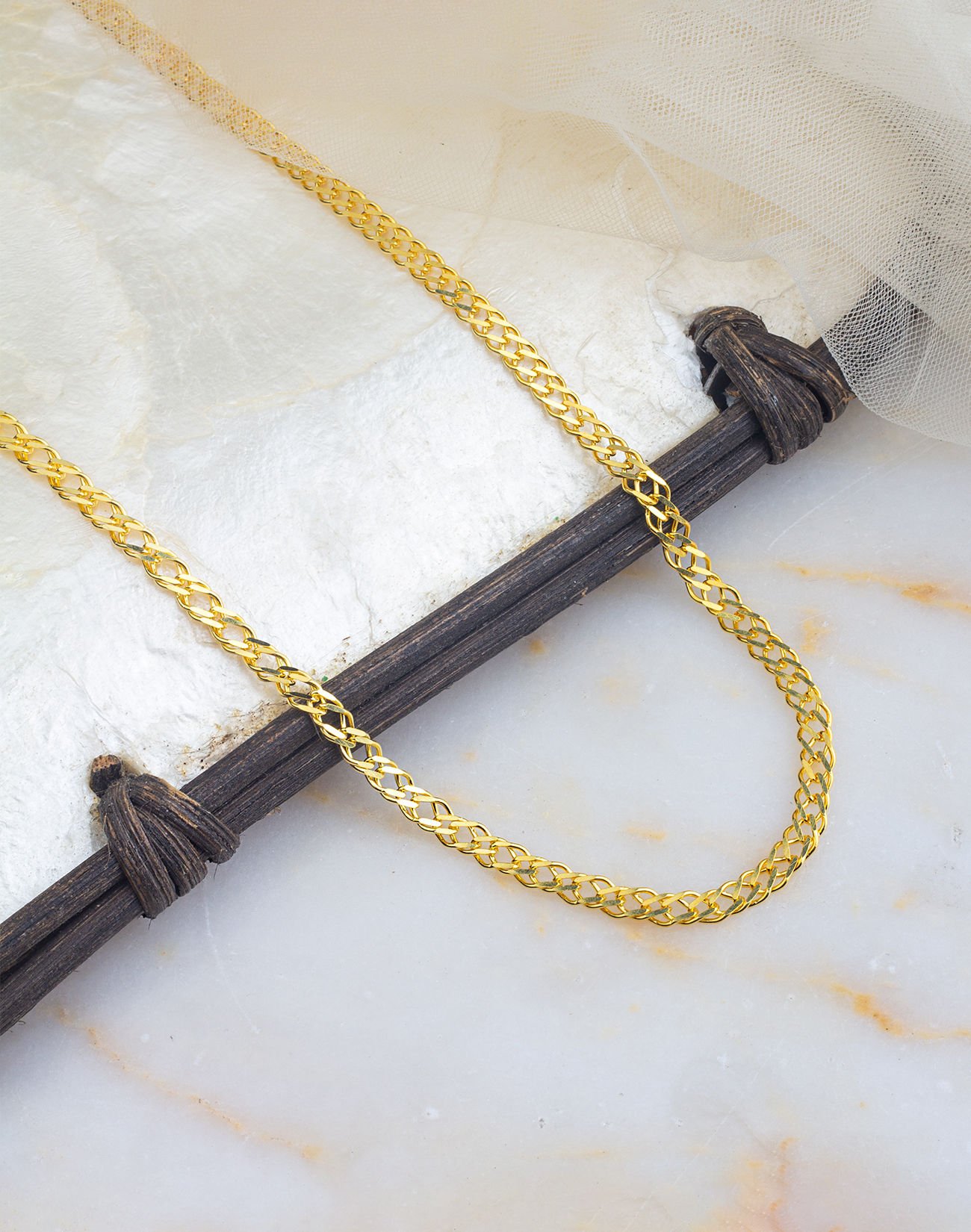 925 Ayar İçiçe Zincir Hallow Model Gümüş Kolye