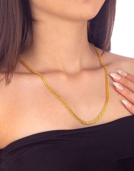 925 Ayar İçiçe Zincir Hallow Model Gümüş Kolye