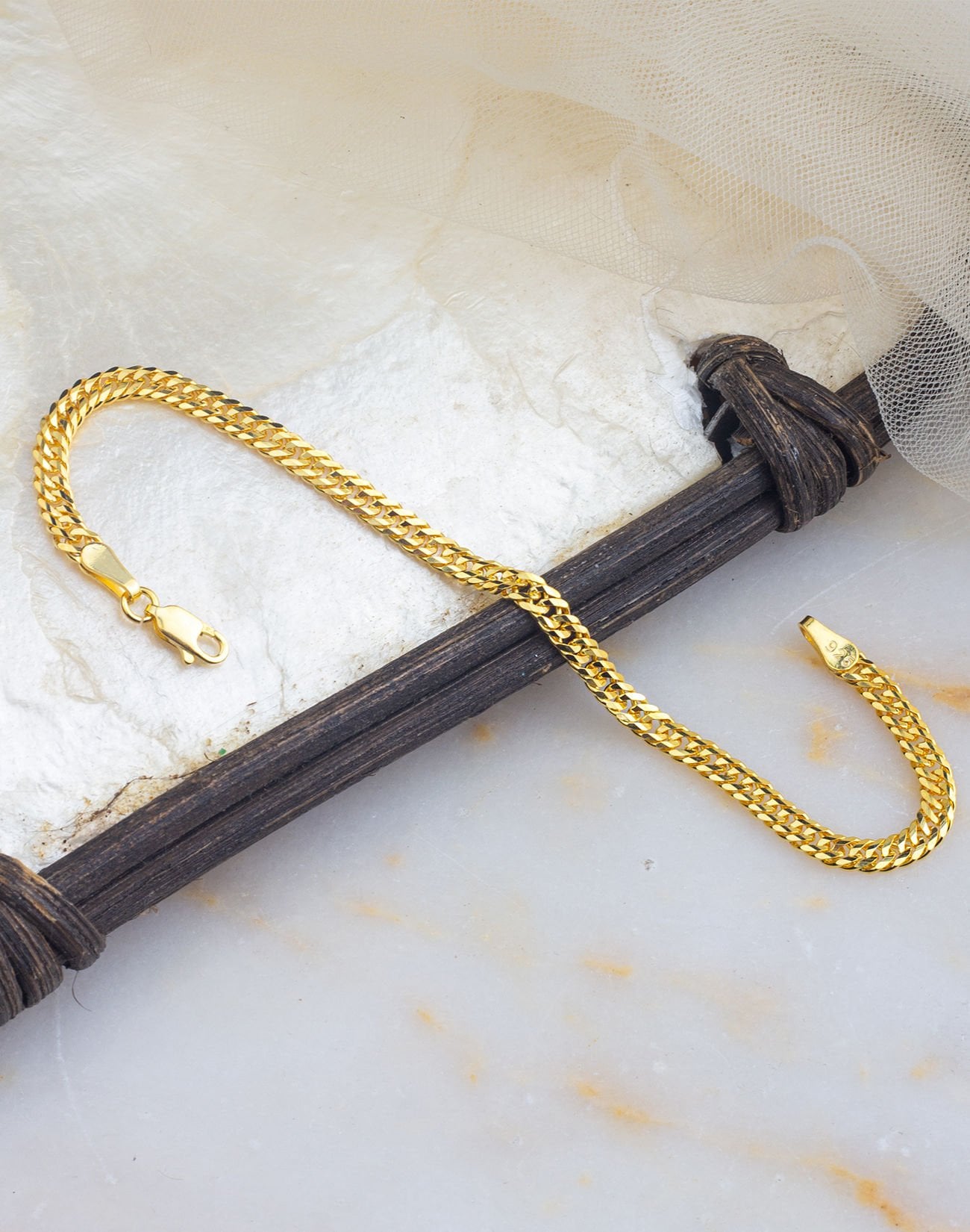 925 Ayar Örgü Modeli Zincir Gümüş Bileklik