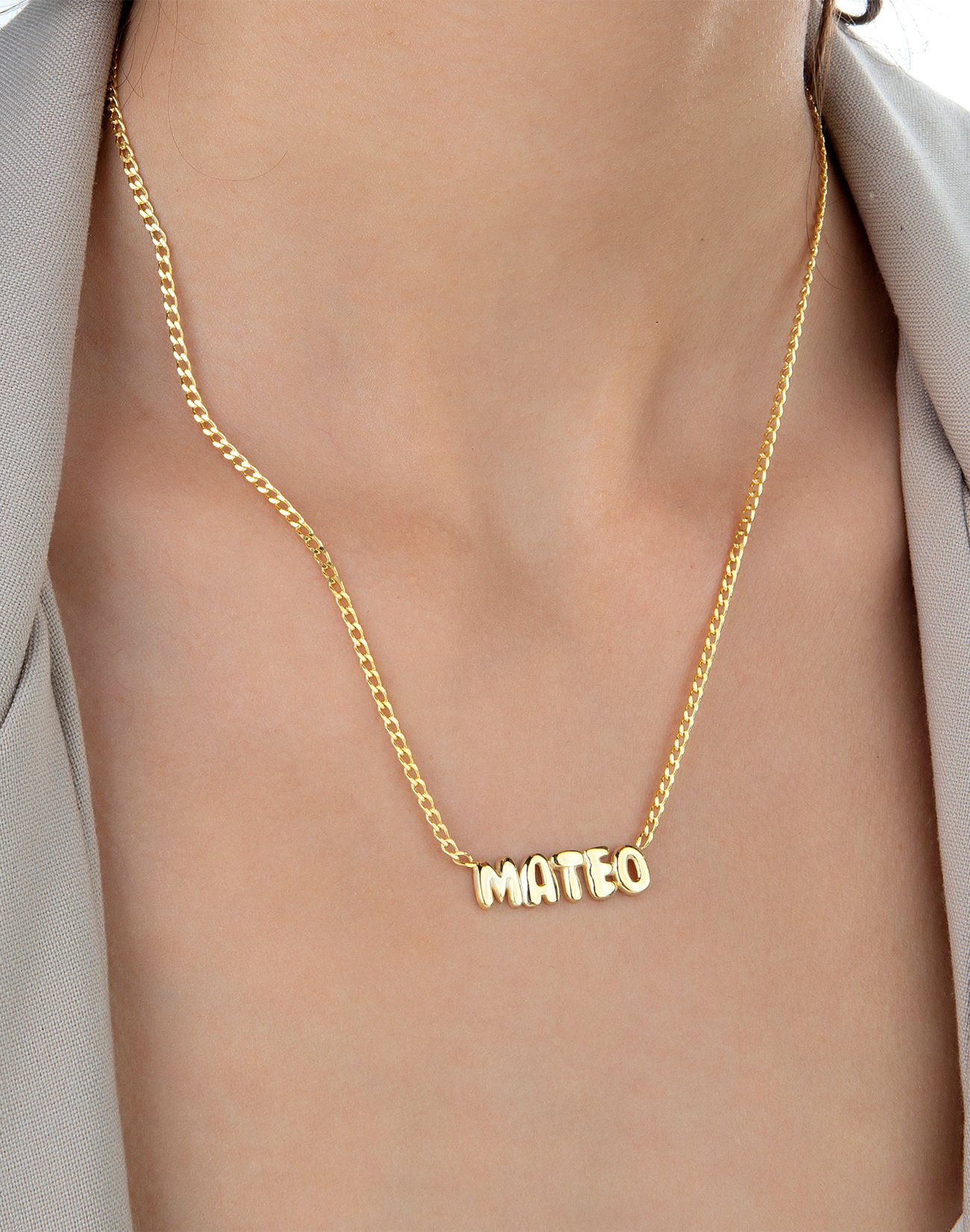 Solid Bubble İsimli Kolye Gurmet Zincir