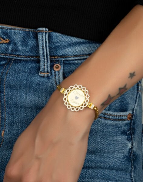 Gurmet Zincirli Sonsuzluk Çerçeve İsimli Bileklik