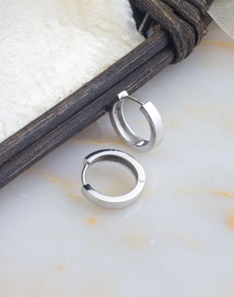 925 Ayar Gümüş Halka Küpe Unisex 18 mm