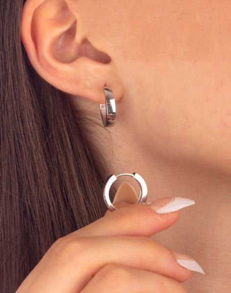 925 Ayar Gümüş Halka Küpe Unisex 18 mm