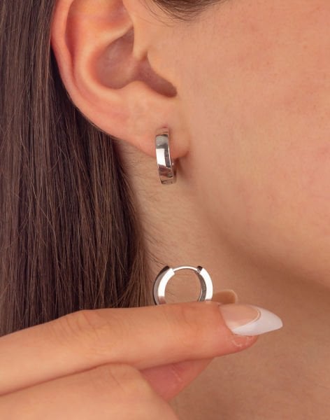925 Ayar Gümüş Halka Küpe Unisex 15 mm
