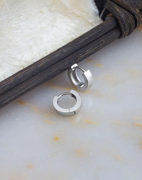 925 Ayar Gümüş Halka Küpe Unisex 10 mm