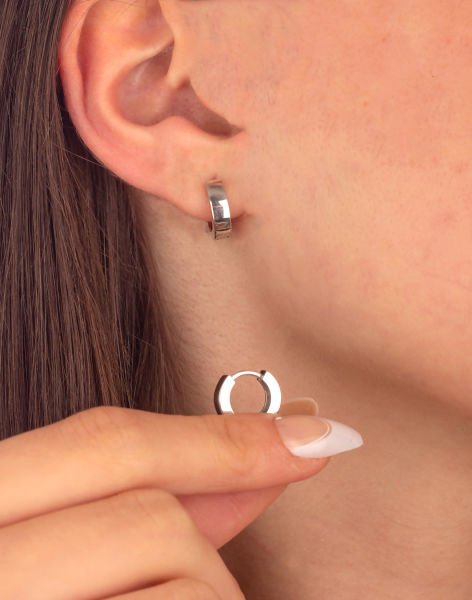 925 Ayar Gümüş Halka Küpe Unisex 10 mm