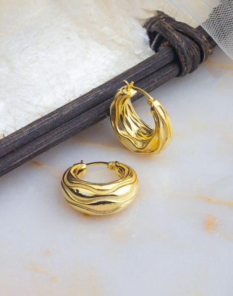 925 Ayar Gümüş Bombeli Halka Küpe