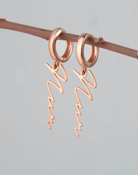 Özel Tasarım İmza Küpe Rose Kaplama