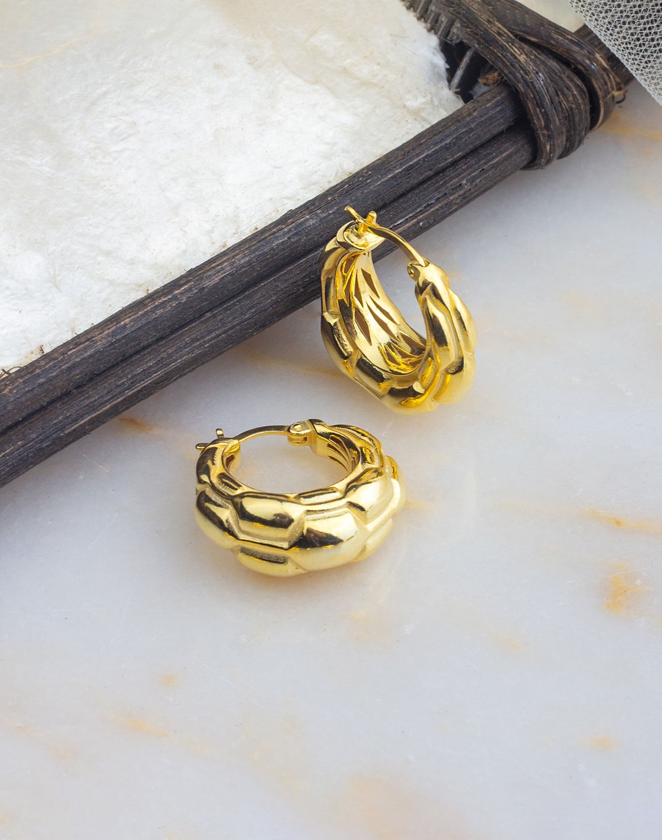 925 Ayar Gümüş Kaplumbağa Sırtı Halka Küpe