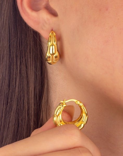 925 Ayar Gümüş Kaplumbağa Sırtı Halka Küpe