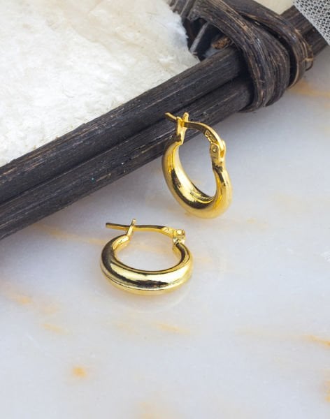 925 Ayar Bombeli Halka Gümüş Küpe