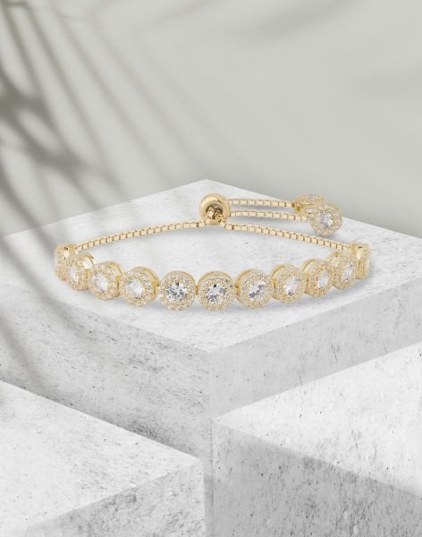 Asansörlü Gümüş Bileklik 14 Ayar Altın Kaplama