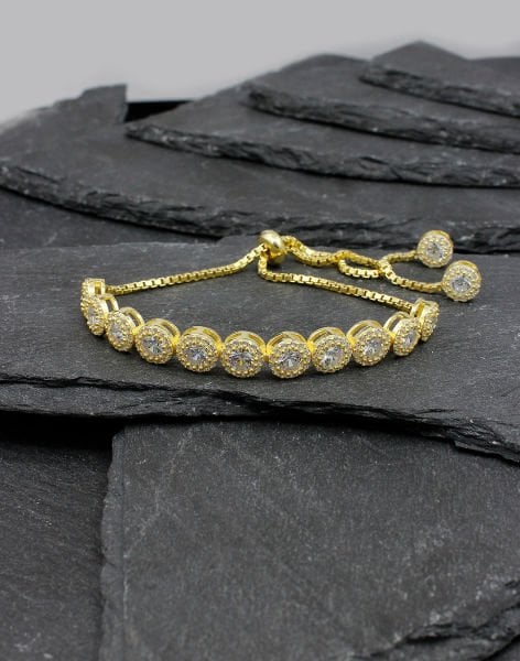 Asansörlü Gümüş Bileklik 14 Ayar Altın Kaplama