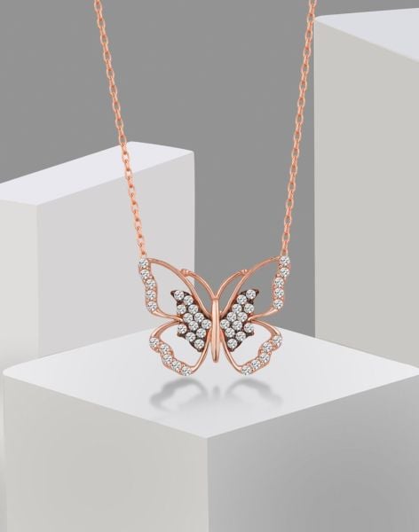 Yavru Kelebek Gümüş Kolye