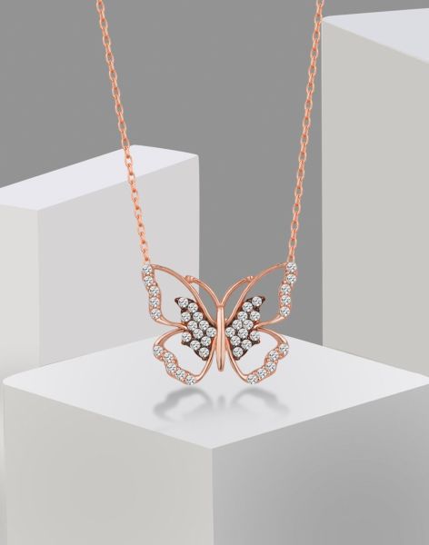 Yavru Kelebek Gümüş Kolye