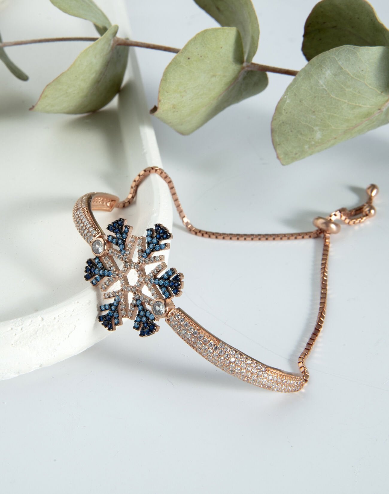 925 Ayar Gümüş Kar Tanesi Asansörlü Bileklik