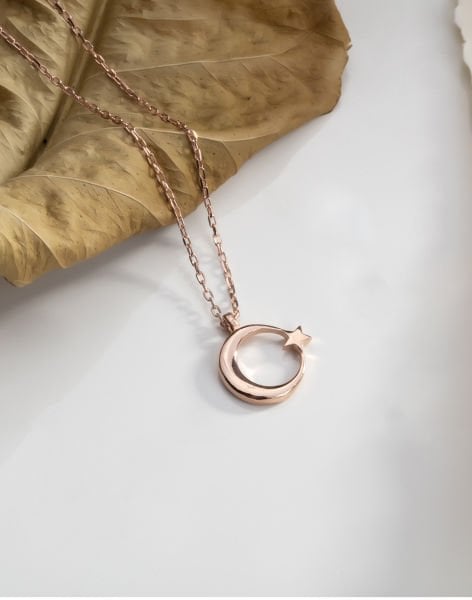 Ay Yıldız Gümüş Kolye