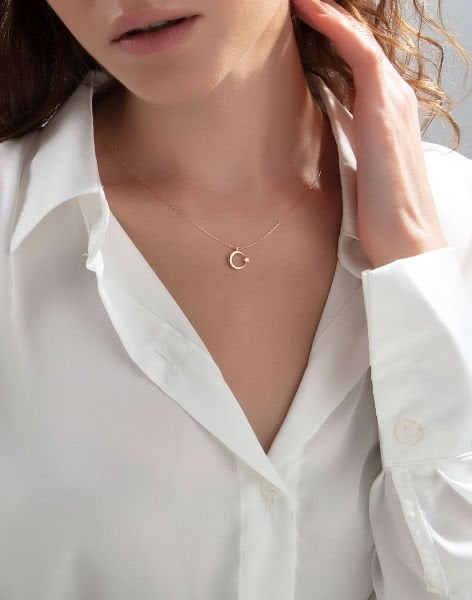 Ay Yıldız Gümüş Kolye