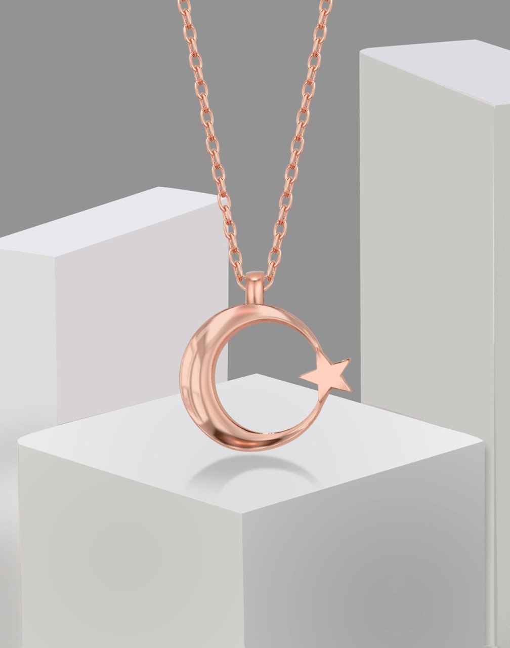 Ay Yıldız Gümüş Kolye