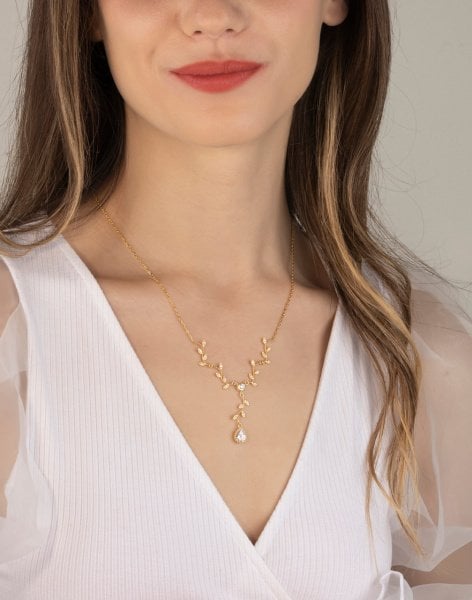 Damla Taş Sallantılı Sarmaşık Kolye