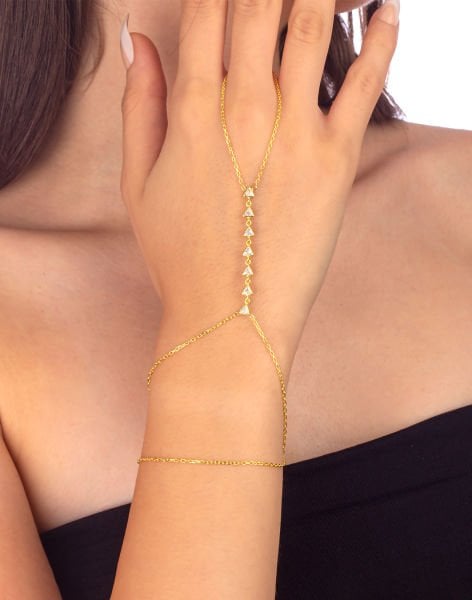 925 Ayar Gümüş Sıralı Üçgen Şahmeran