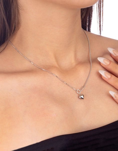 925 Ayar Gümüş Gurmet - Top Zincirli Bubble Love Kolye