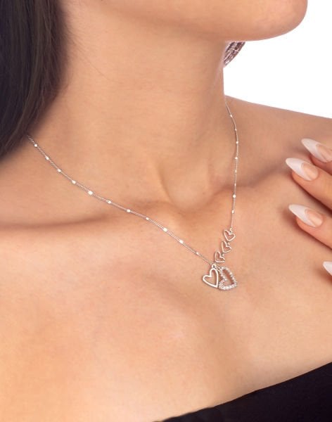 925 Ayar Gümüş Aşkın Yolu Kalp Kolye