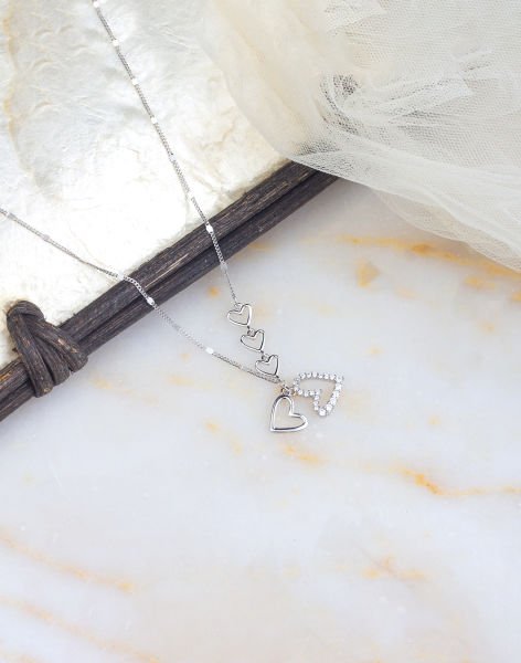 925 Ayar Gümüş Aşkın Yolu Kalp Kolye