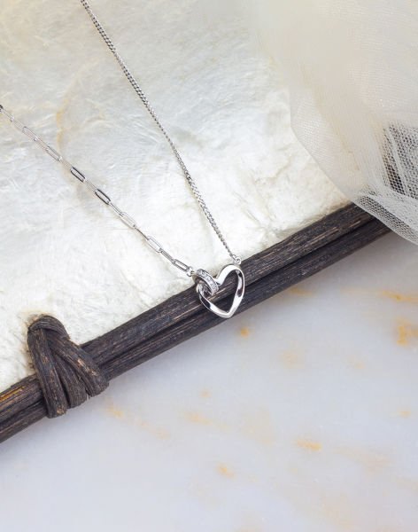 925 Ayar Gümüş Ataç - Gurmet Zincirli Love Knot Kolye