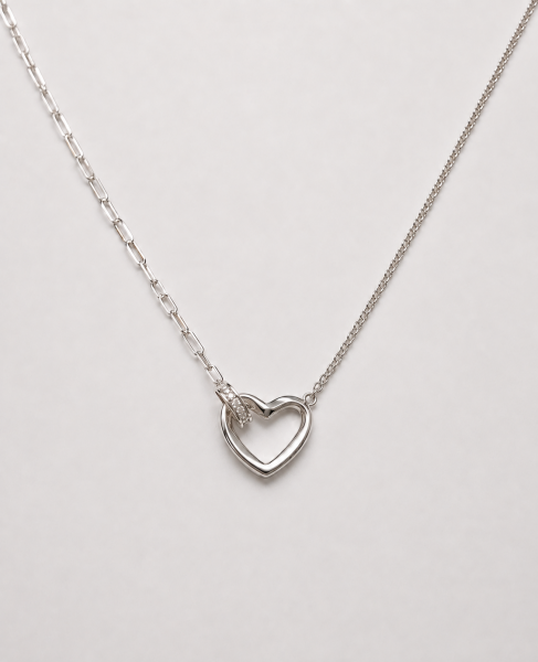 925 Ayar Gümüş Ataç - Gurmet Zincirli Love Knot Kolye