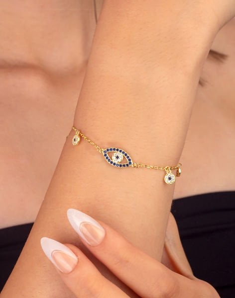 925 Ayar Gümüş Nazarlı Şans Bilekliği