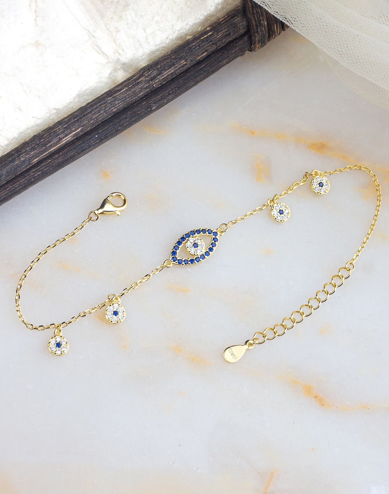 925 Ayar Gümüş Nazarlı Şans Bilekliği