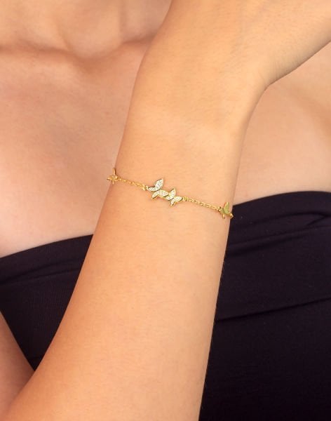 925 Ayar Kelebek Vadisi Gümüş Bileklik