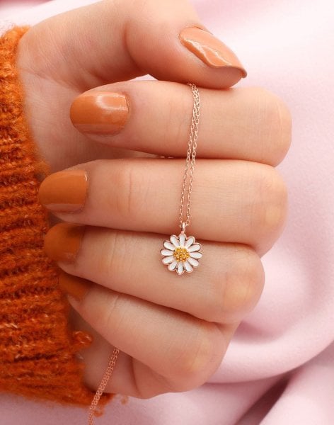 Gümüş Papatya Kolye