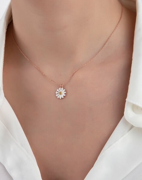 Gümüş Papatya Kolye