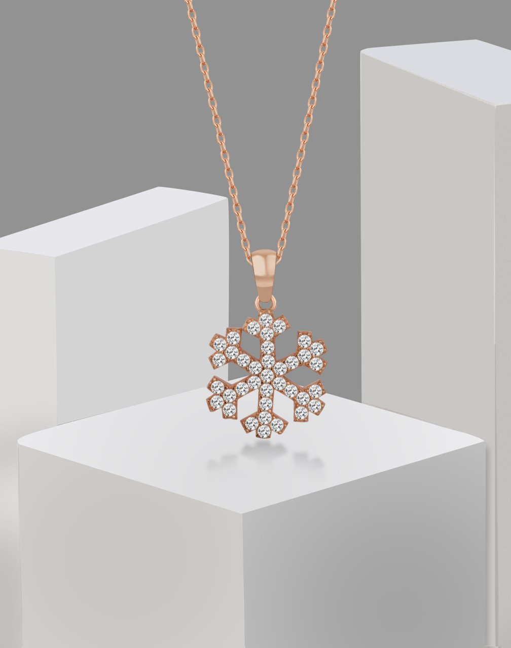 925 Ayar Gümüş Kar Tanesi Kolye