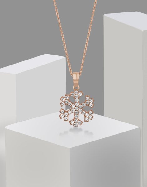 925 Ayar Gümüş Kar Tanesi Kolye