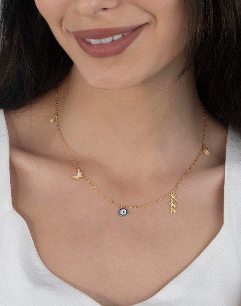 İsimli Gümüş Şans İmza Kolyesi