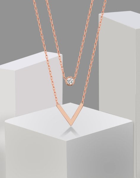 925 Ayar Gümüş Tek Taşlı Ok Kolye