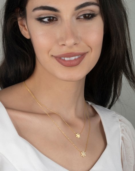 925 Ayar Gümüş Papatyalar Kolye