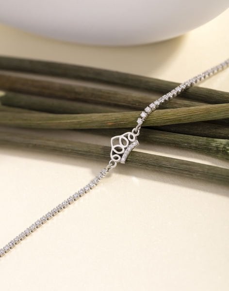 Su Yolu Tasarımı Gümüş Prenses Tacı Bileklik