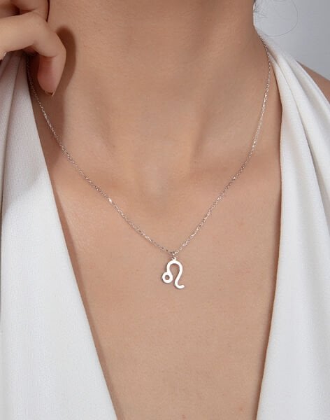 925 Ayar Gümüş Burç Kolye Rodyum Kaplama