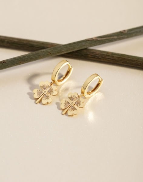 925 Ayar Gümüş Yonca Küpe