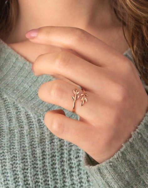 Barışın Sembolü Gümüş Zeytin Dalı Yüzük