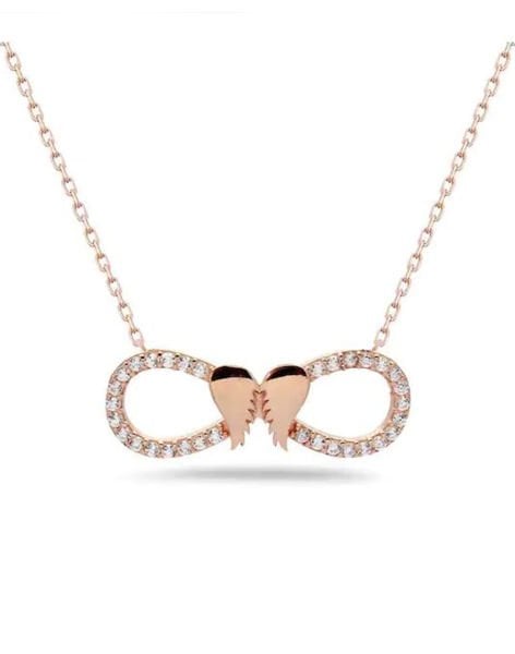 Kanatlı Gümüş Sonsuzluk Kolye